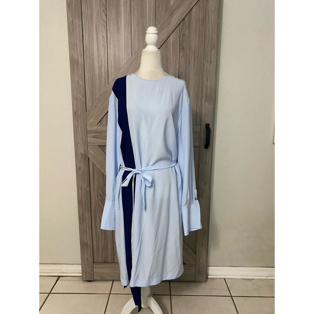 NWT Stella McCartney blue silk color block dress